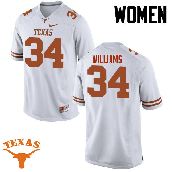 Women #34 Ricky Williams Texas Longhorns College Football Jerseys-White